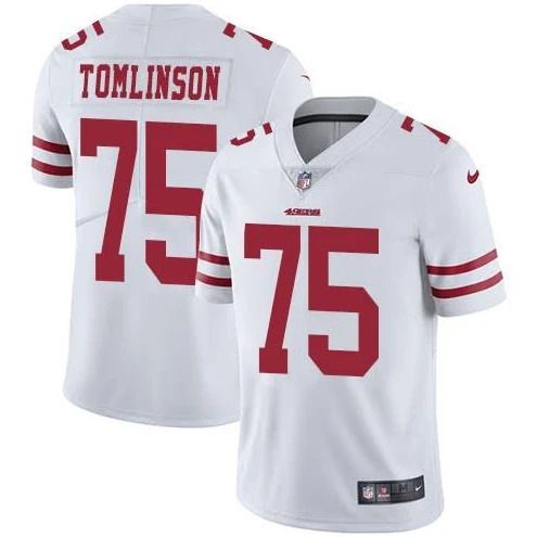 Men San Francisco 49ers #75 Laken Tomlinson Nike White Vapor Limited NFL Jersey